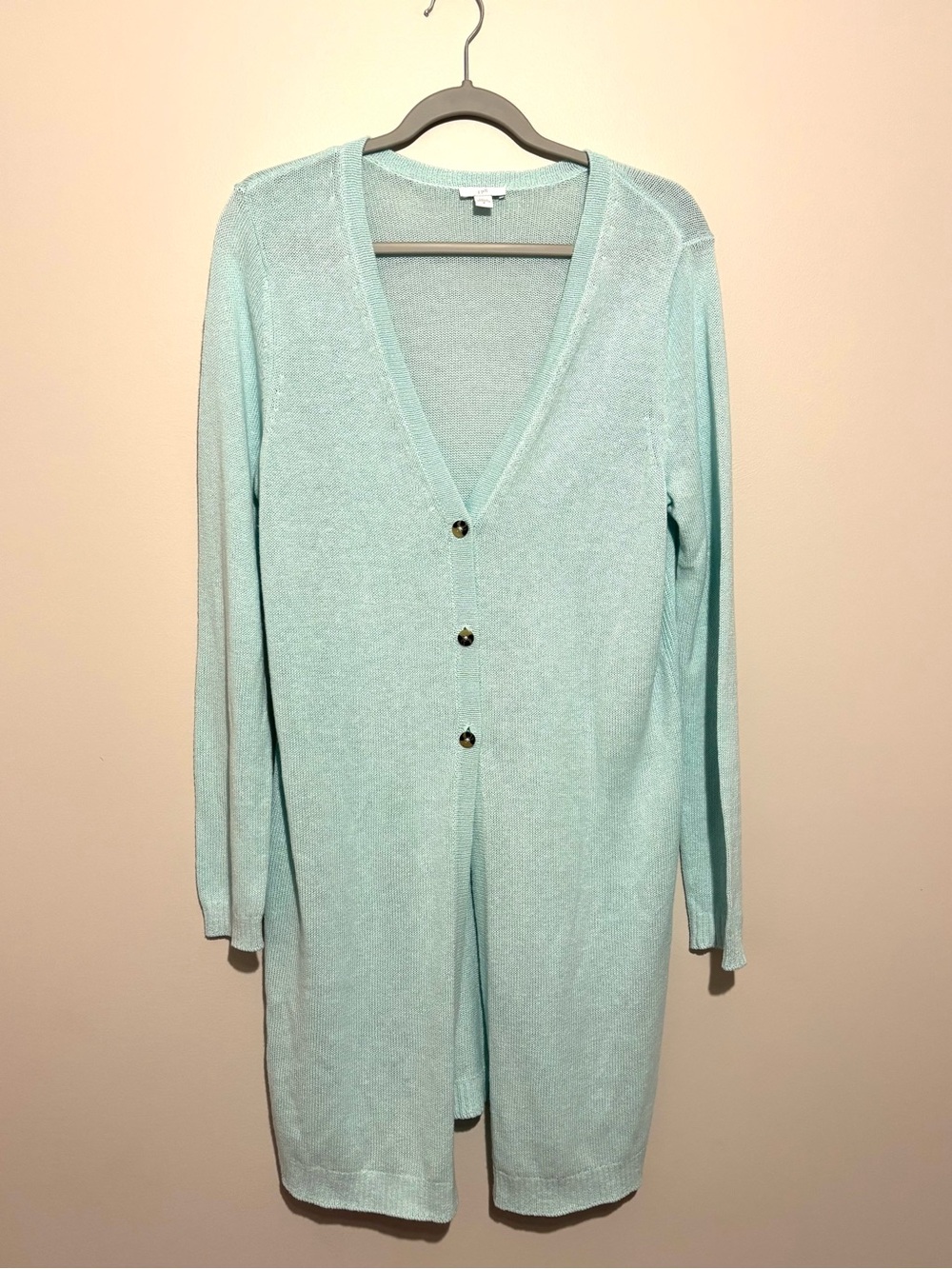 J. Jill Mint Open-Weave Knit Cardigan Woman’s Size Medium